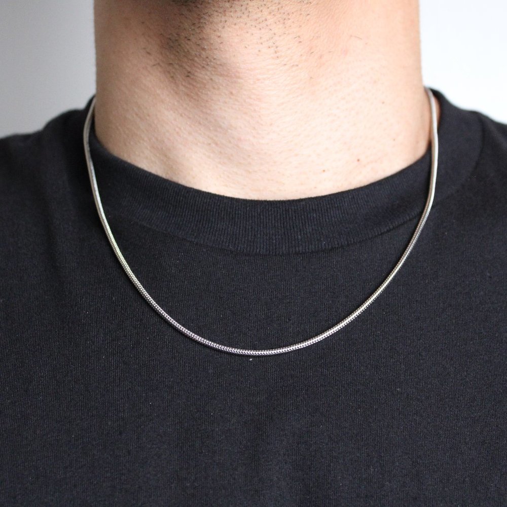 Silver 2mm Snake Chain Necklace 18”-24” - Picture 2 of 5